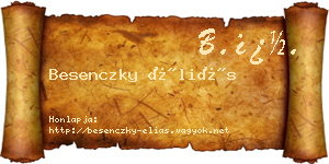 Besenczky Éliás névjegykártya